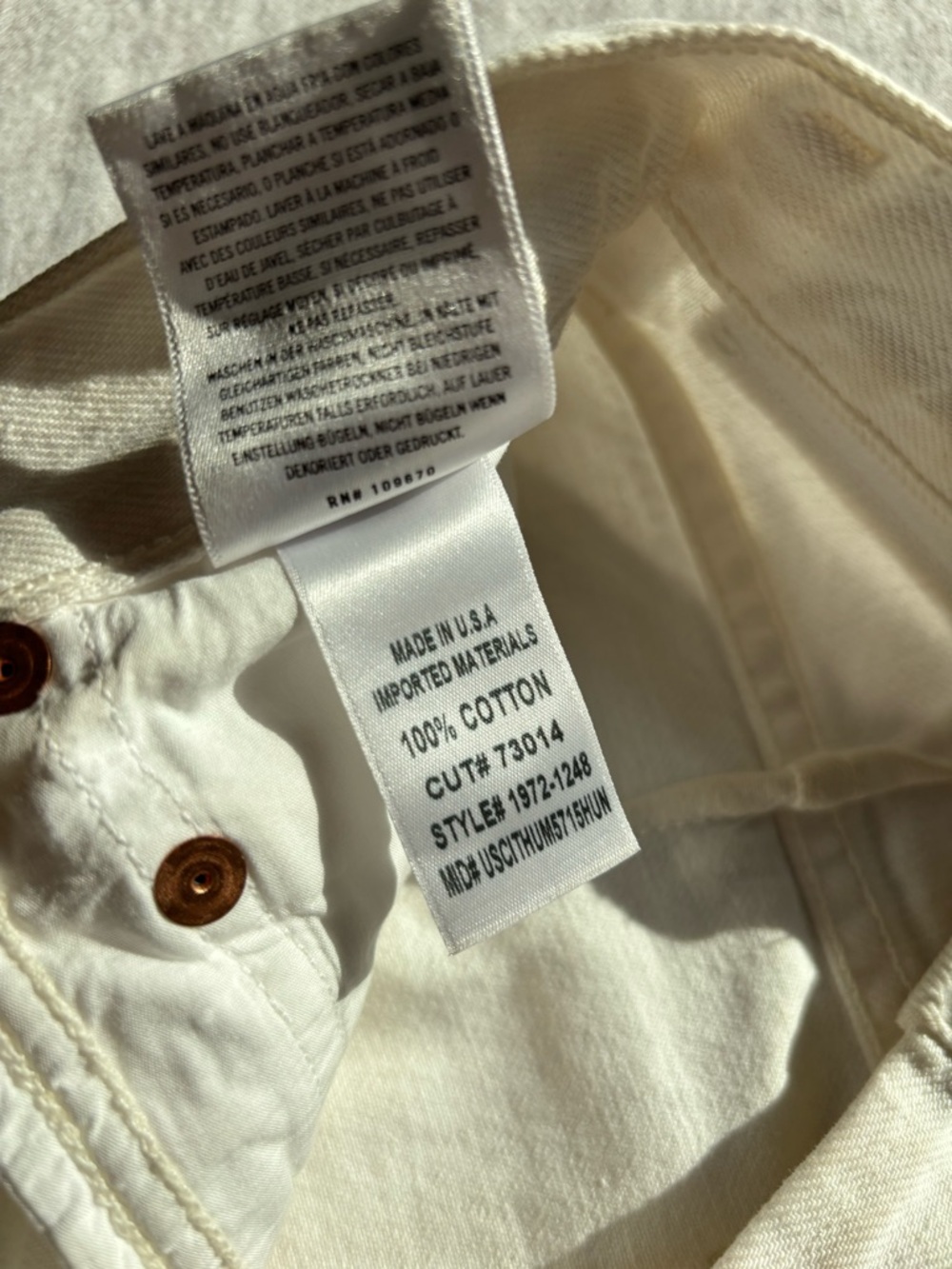 Citizens Of Humanity White Straight-Leg High-Rise Jeans - Picture 12 of 13